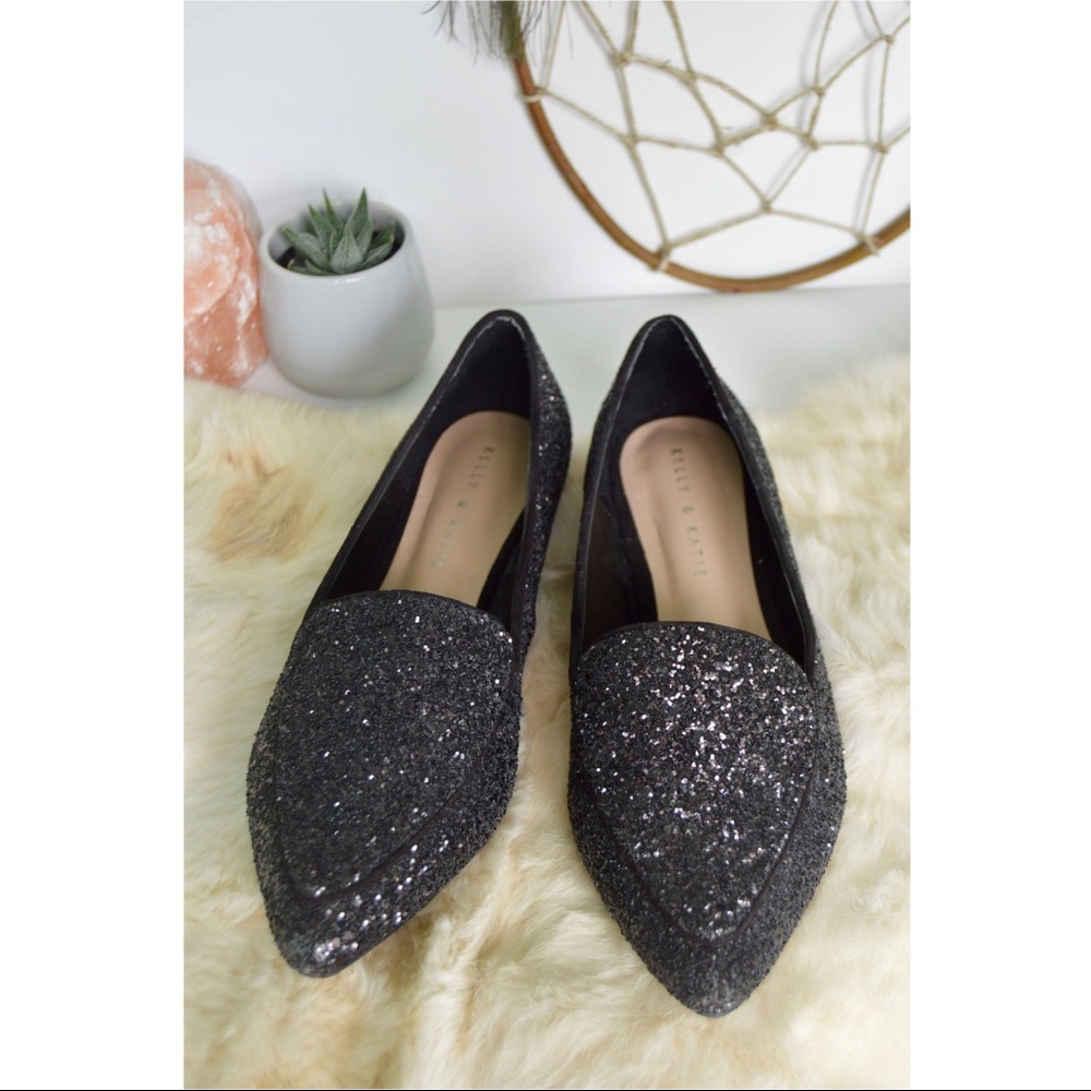 Cigola sparkly black pointed loafers